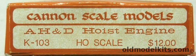 Cannon Scale Models 1/87 AH&D Hoist Engine - HO Scale, K-103 plastic model kit